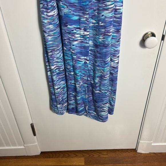 Jams World Vintage Blue Patterned Back Tie midi Dress Size Small - Picture 3 of 13